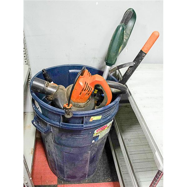 PAIR OF RUBBERMAID GARBAGE CANS SOLD WITH LEAF