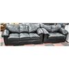 Image 1 : BLACK LEATHER SOFA WITH LOVESEAT