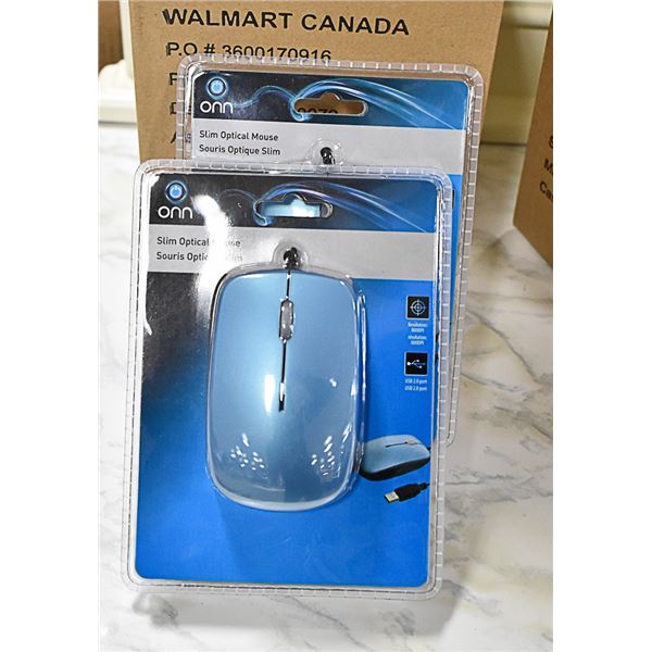 LOT OF 2 ONN SLIM OPTICAL MOUSE