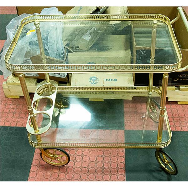 BRASS COLORED TEACART