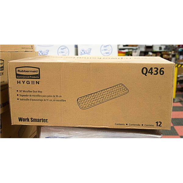 CASE OF RUBBERMAID 36 INCH HYGEN DUST MOP PADS