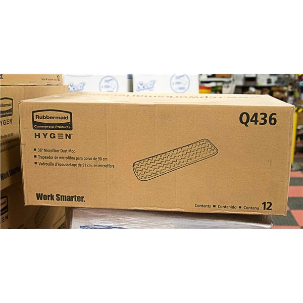 CASE OF RUBBERMAID 36 INCH HYGEN DUST MOP PADS