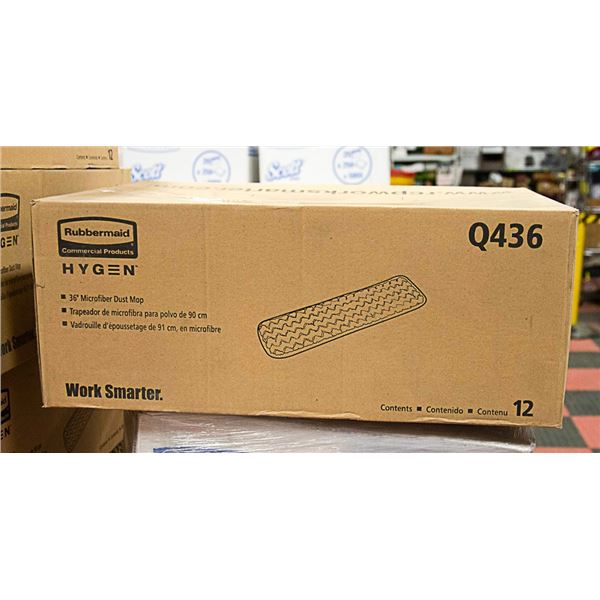 CASE OF RUBBERMAID 36 INCH HYGEN DUST MOP PADS