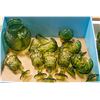 Image 1 : LOT OF 13 PIECES VINTAGE GREEN GLASSWARE