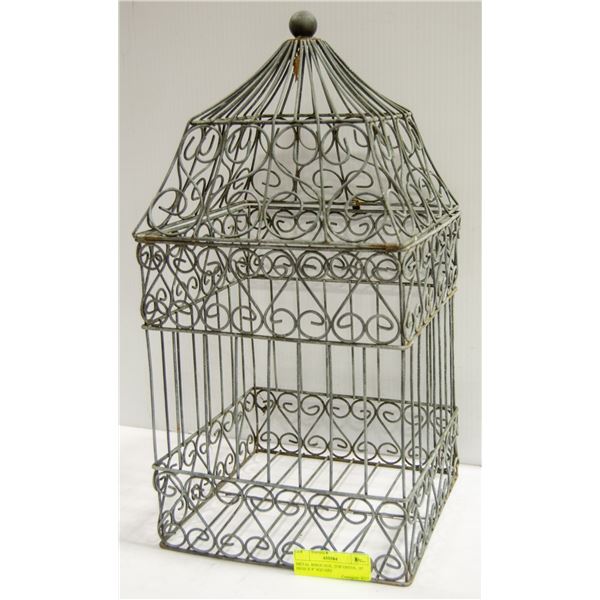 METAL BIRDCAGE, TOP OPENS, 19" HIGH X 9" SQUARE