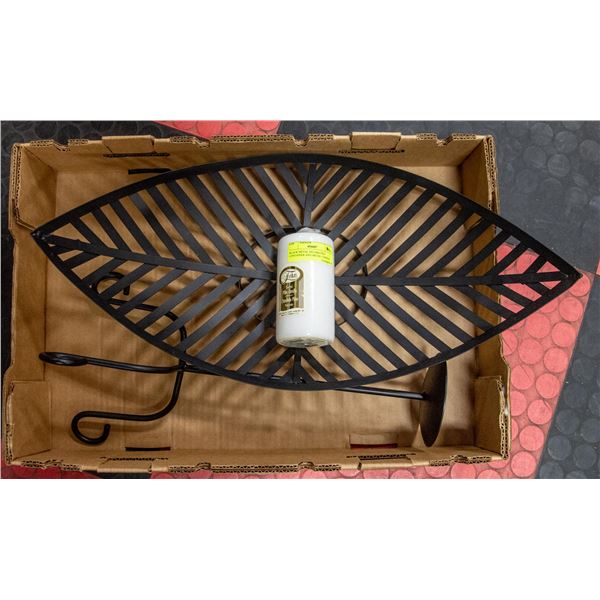 BLACK METAL DECORATIVE CONTAINER AND METAL CANDLE