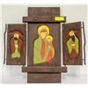 Image 1 : FOLK ART WOODEN RELIGIOUS ART PIECE