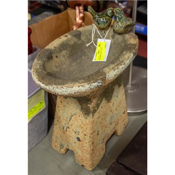 STONE BIRD BATH 15" TALL