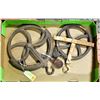 Image 1 : 2 VINTAGE PULLEY WHEELS 12" + 10"