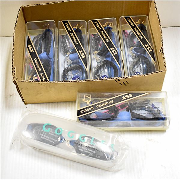 TRAY LOT 6 PAIRS NEW CORRECTIVE SWIM GOGGLES
