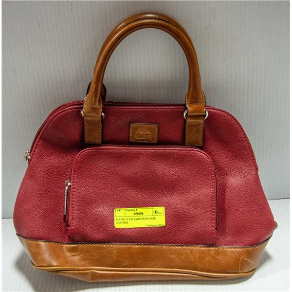 ROOTS 73 VINTAGE RED PURSE LEATHER