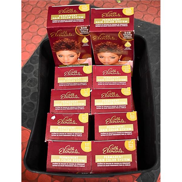LOT OF 10 COMPLETE HAIR COLOUR KITS -SILK ELEMENTS