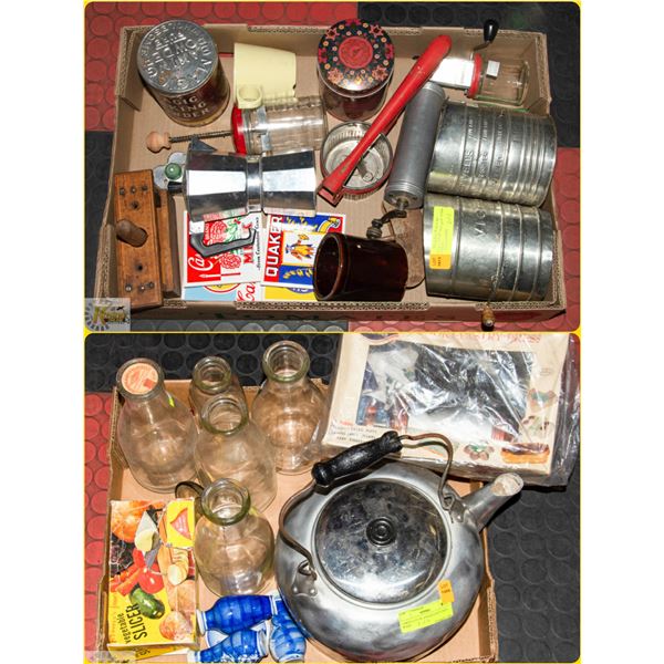 LARGE LOT OF ANTIQUE KITCHEN WARE