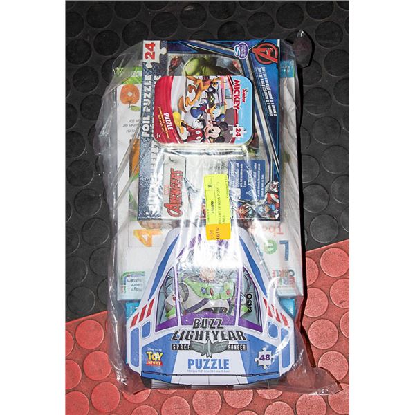 ASSORTED LOT OF KIDS PUZZLES AND GAMES