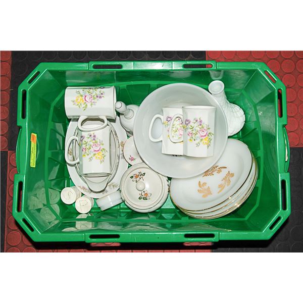 FIRE KING GOLD TRIMMED MILK GLASS CEREAL & SERVING