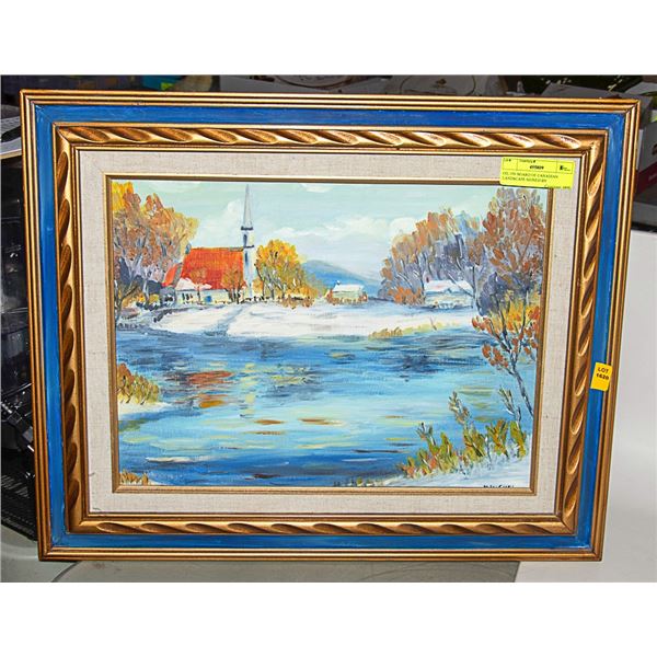 OIL ON BOARD OF CANADIAN LANDSCAPE SIGNED BY