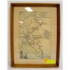 Image 1 : FRAMED ANTIQUE MAP - EASTERN PARTS OF THE COLONY