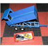 Image 1 : LARGE ERTL DUMP TRUCK TRAILER AND NEW 1:43 CAR