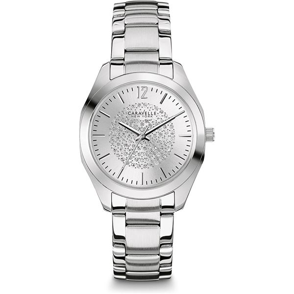 NEW CARAVELLE NEW YORK 36MM SILVER TONE WATCH