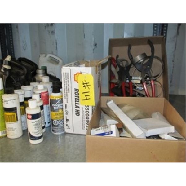 GREASE, MUFFLER CLAMPS & HANGERS, FILTER WRENCHES, CATERPILLAR COOLANT ADDITIVE,