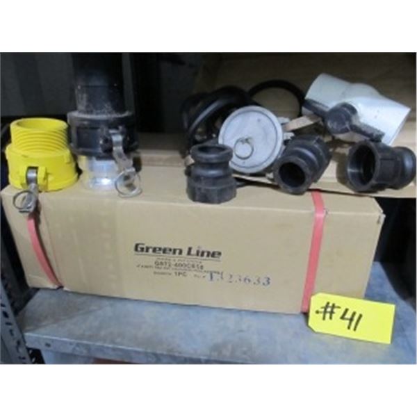 NEW:  50' X 4" DISCHARGE HOSE C/W CAM LOCKS & VALVES