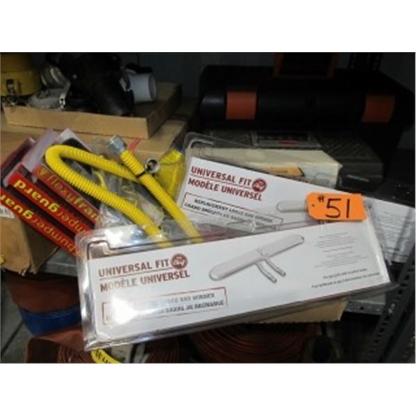 BBQ REPLACEMENT BURNERS, NATURAL GAS LINE, LICENSE PLATE FRAMES, GAS REGULATORS