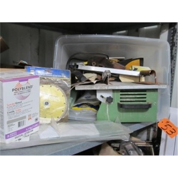 TILE SAW, OVERHEAD DOOR HARDWARE