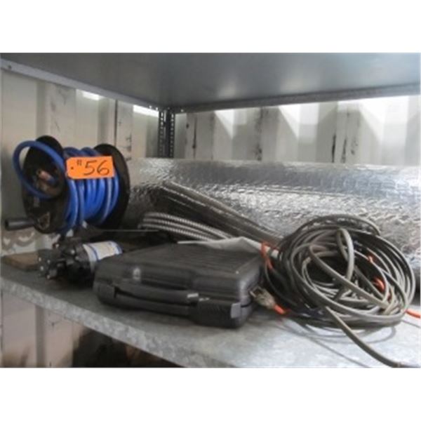 AIR HOSE REEL, PACER WATER PUMP, HEAT TAPE, INSULATION, ROUND BAR