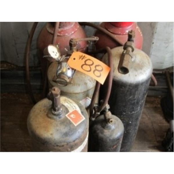 2 OXY & 3 ACETYLENE BOTTLES