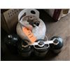 Image 1 : 3 - 1 LB PROPANE BOTTLES, 5 LB PROPANE TANK