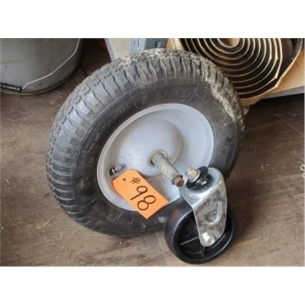 WHEEL BARROW TIRE & SWIVEL CASTER