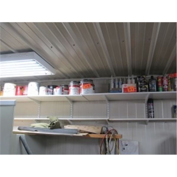 QUANTITY OF PAINT, SILICONE, WAXES, PESTICIDES, HARD HATS