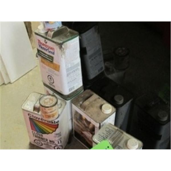 THOMPSONS WATER SEALER, FURNITURE STRIPPER, PAINT THINNER, SHELVING BOARDS