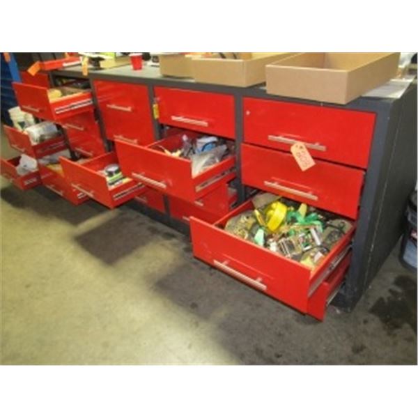 20 DRAWER ROLLING TOOL CHEST WORK BENCH C/W CONTENTS INCLUDING: