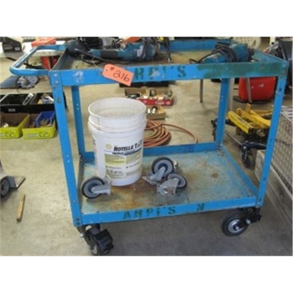 BLUE ROLLING PARTS CART