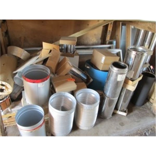 QUANTITY OF NEW INSULATED CHIMNEY SECTIONS, COUPLERS, VENTS, FLEX DUCTING, RIDGE CAP