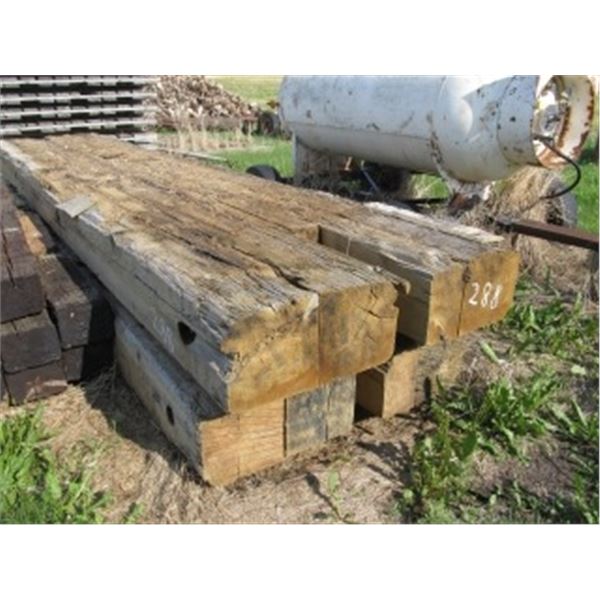 2 SECTIONS OF 12" X 12" CONNECTED TIMBERS (ALL FOR ONE MONEY)