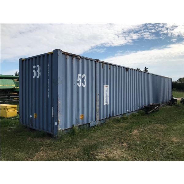 53' X 9.5' WIRED SEACAN C/W SHELVING (BUYER RESPONSIBLE FOR LOADOUT)