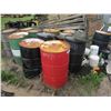 Image 1 : APPROX 12 STEEL & POLY DRUMS (SOME FULL OF USED OIL)