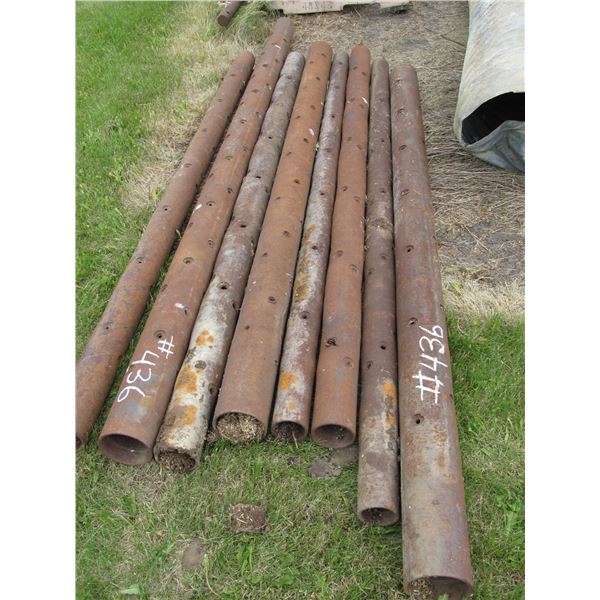 8 PIECES OF 8' 2 7/8"- 4" PIPE (ALL FOR ONE MONEY)