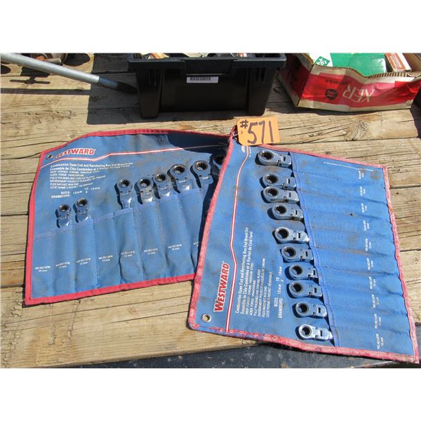 2 WESTWARD OPEN/BOX END WRENCH SETS (1 INCOMPLETE)