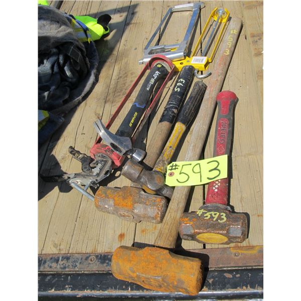3 SLEDGES, 1 CLAW HAMMER, 1 BALL PEN HAMMER