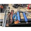 Image 1 : LEVEL, PRY BARS, BOLT CUTTERS, FENCING PLIER, GREASE GUNS, 3/4" RACHET