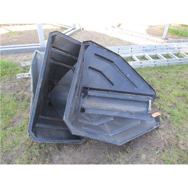 3 GRAIN HOPPERS, 2 BEING POLY