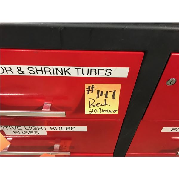 RED 20 DRAWER STORAGE CABINET