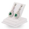 Image 3 : 2.25 ctw Emerald and 2.55 ctw Diamond 14K White Gold Earrings