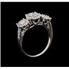 Image 4 : 14KT White Gold 0.85 ctw Diamond Ring