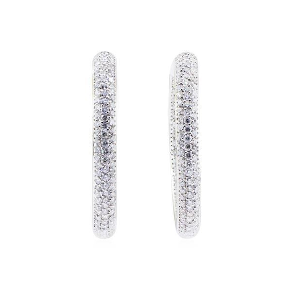 4.70 ctw Round Brilliant Cut Diamond Inside / Outside Earrings - 14KT White Gold