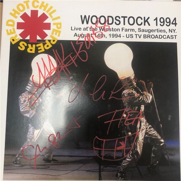 Signed Red Hot Chili Peppers Woodstock 1994 Album Cover