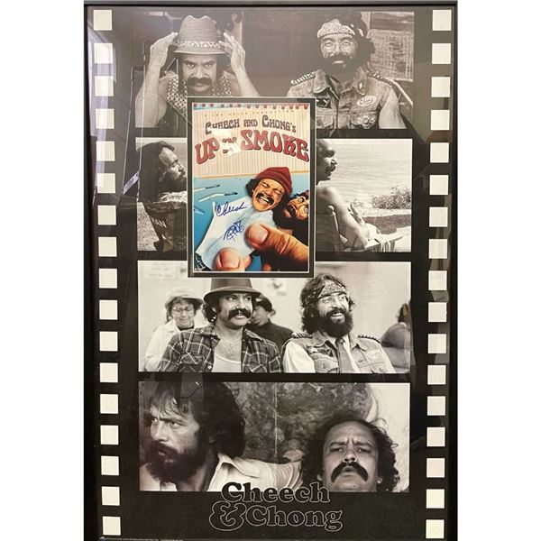 Signed and Framed Cheeck and Chong Up In Smoke Poster Collage
